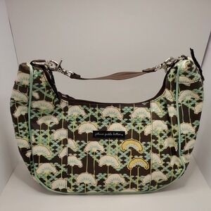 Petunia Pickle Bottom Baby Chic sea Green & brown Diaper Bag with changing pad